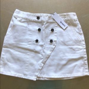 bb dakota white denim skirt